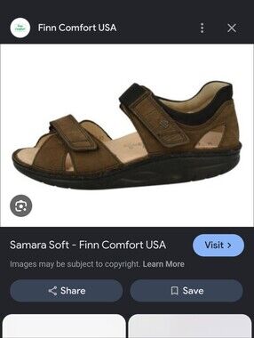 NWT.Finn Comfort Samara Soft Brown Velcro Sandal.